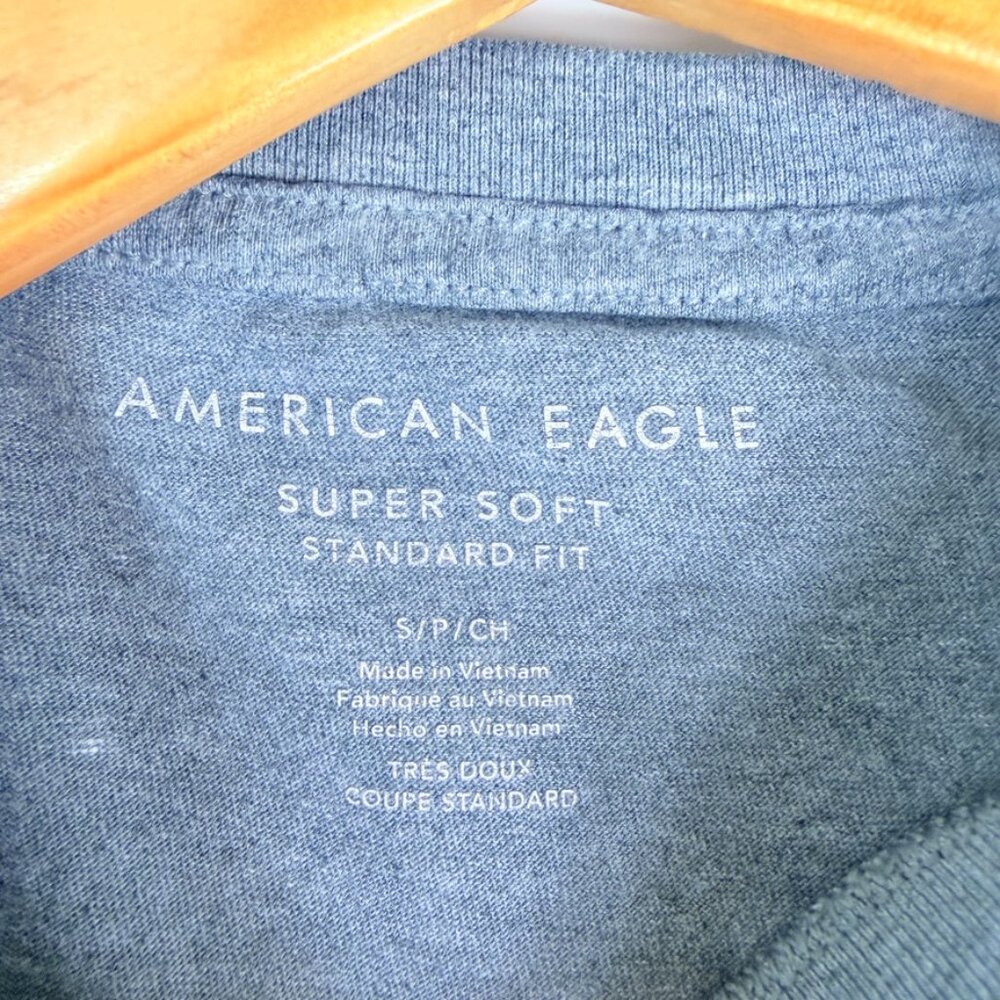 American Eagle Super Soft T-Shirt Men’s S Gray Short Sleeve Standard Fit Casual - Picture 3 of 8